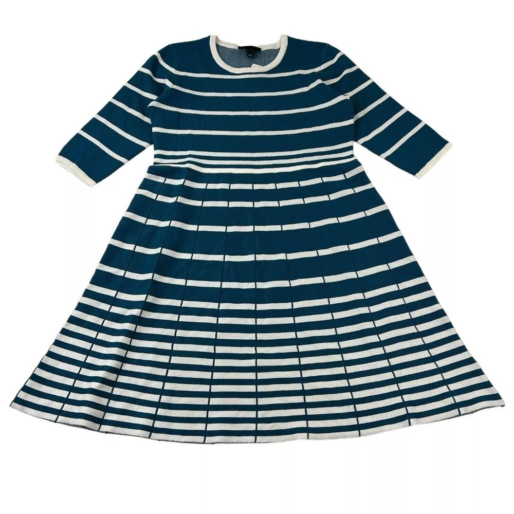 Lane Bryant A-Line Sweater Dress Plus Size 14/16 Blue White Stripes NWT $79.95